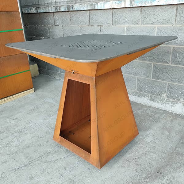 Log Burning Corten Grill BBQ Ready to Ship